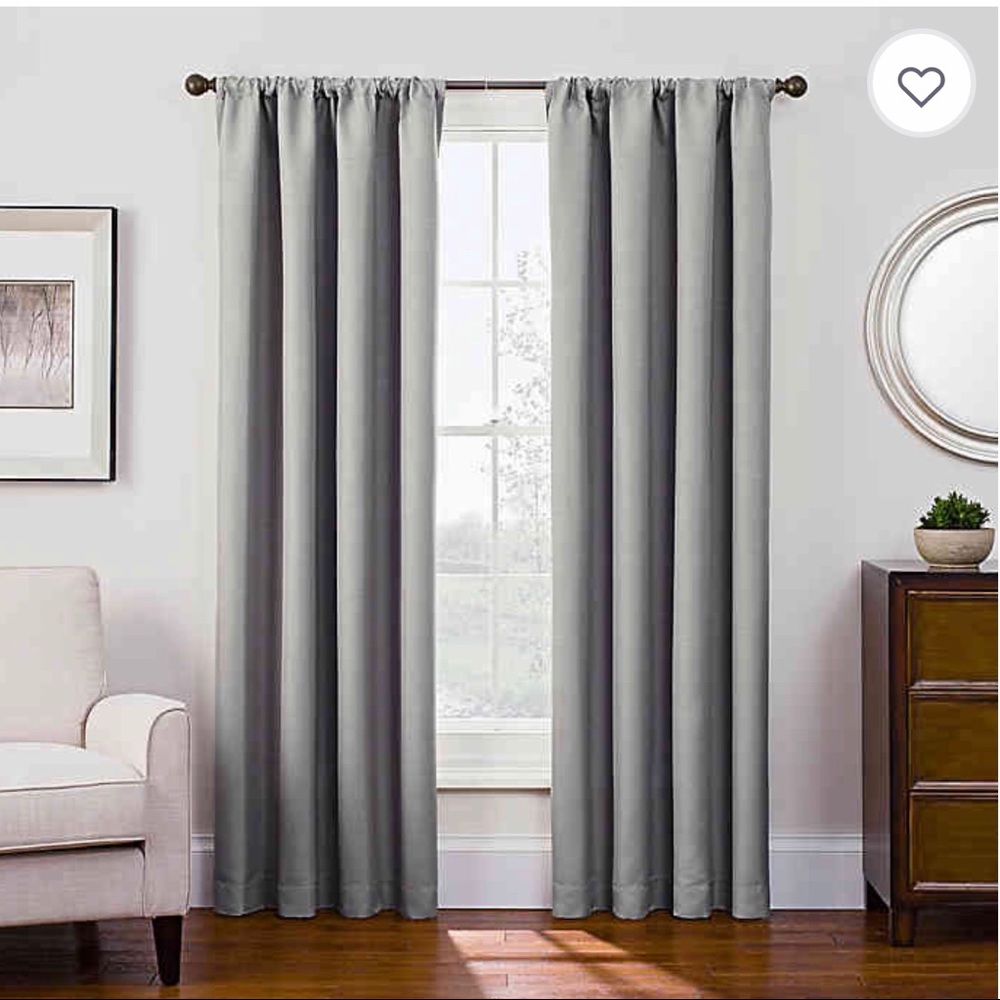 Dark Grey 52 in x 95 in curtains set of 2